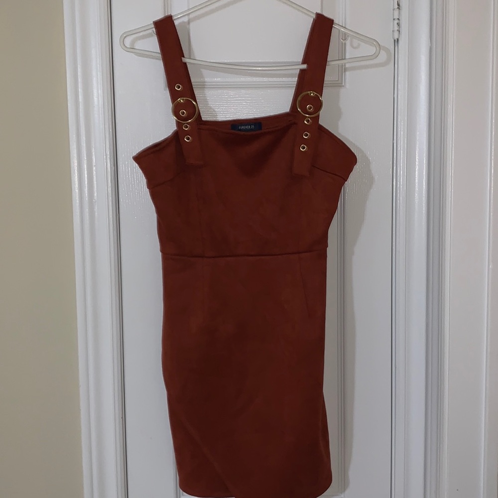 Orange overall dress